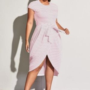 SHEIN Striped Tulip Hem Dress